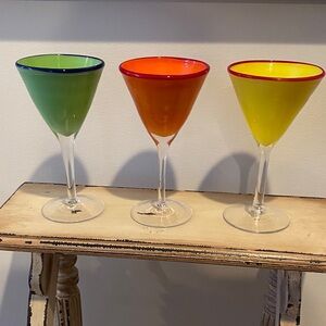 Multicolored Martini Glass Set